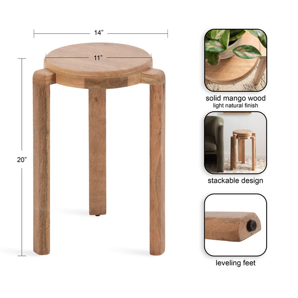 Kate & Laurel Stuart Wood Side Table
