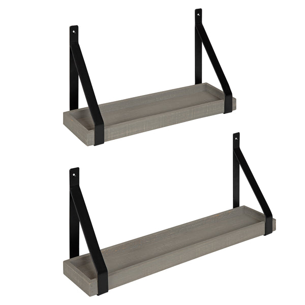 Kate & Laurel Sudbury Wood And Metal Wall Shelf Set