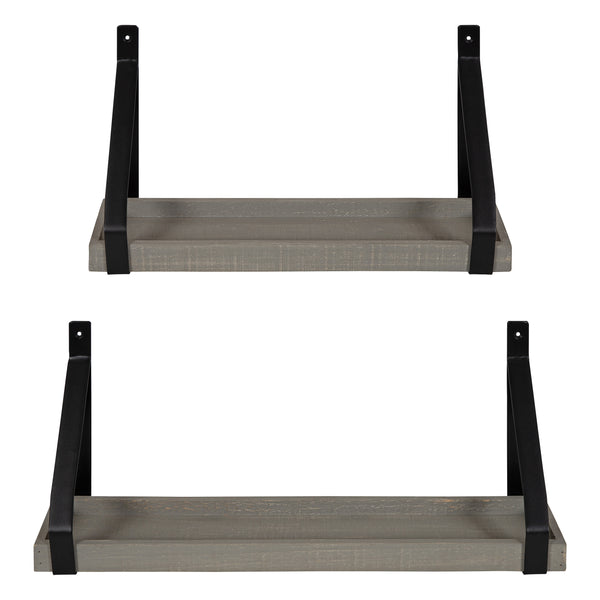 Kate & Laurel Sudbury Wood And Metal Wall Shelf Set