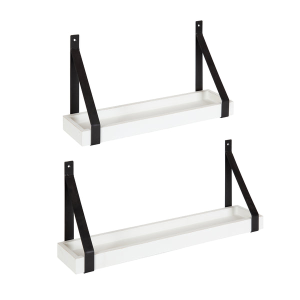kate & laurel Sudbury Wood and Metal Wall Shelf Set
