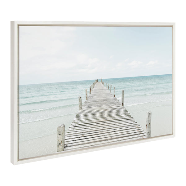 Kate & Laurel Sylvie Ocean Beach Framed Canvas Set