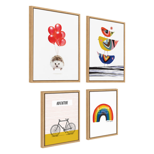 Kate & Laurel Sylvie Whimsy Modern Framed Canvas Set
