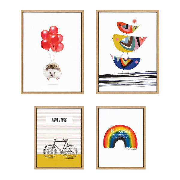 kate & laurel Sylvie Whimsy Modern Framed Canvas Set