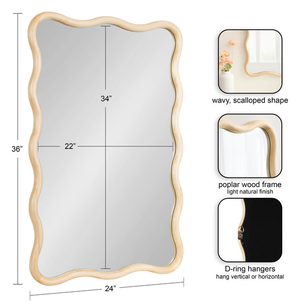 Kate & Laurel Talma Scalloped Rectangle Wall Mirror