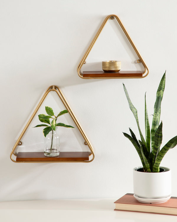Kate & Laurel Tilde Triangle Accent Shelf Set