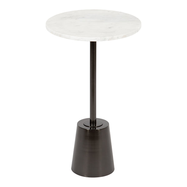 kate & laurel Tira Round Marble and Metal Side Table