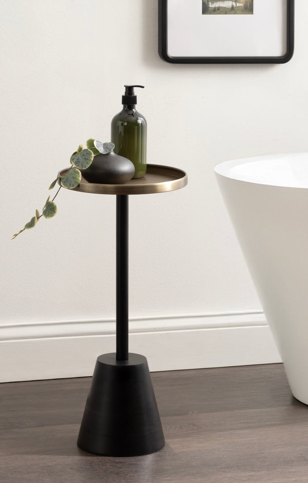 Kate & Laurel Tira Round Metal And Wood Side Table