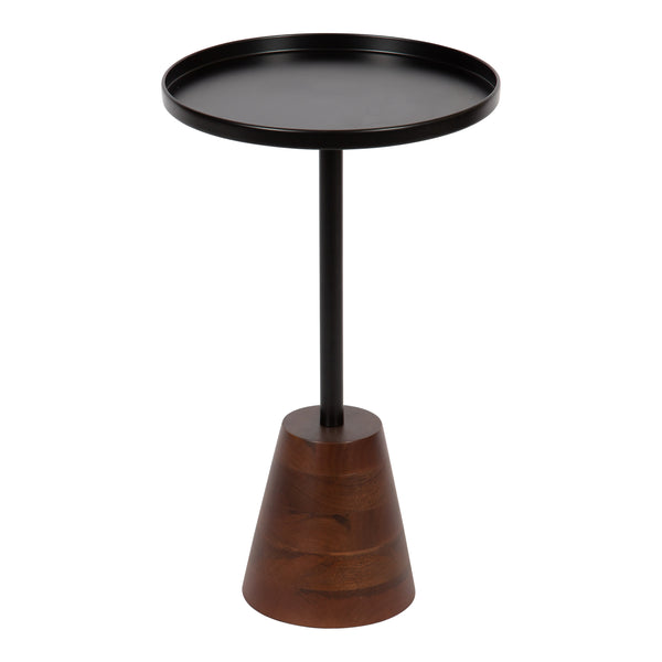 kate & laurel Tira Round Metal and Wood Side Table