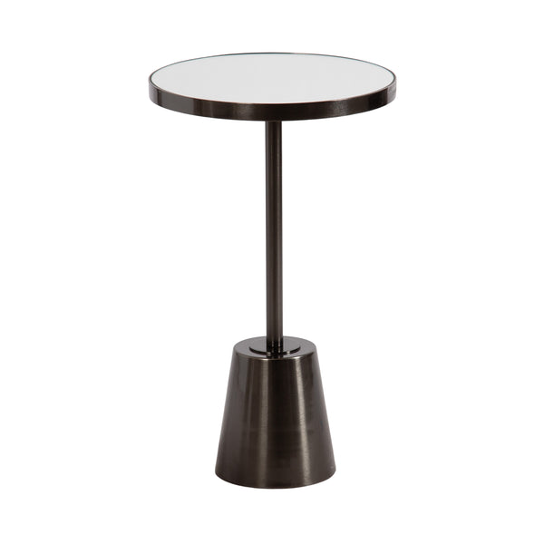 Kate & Laurel Tira Round Mirrored Side Table