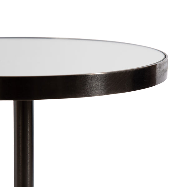 Kate & Laurel Tira Round Mirrored Side Table