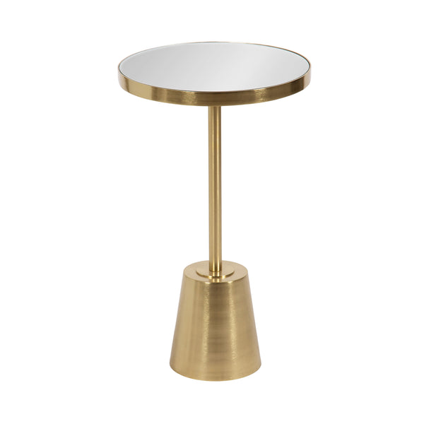 kate & laurel Tira Round Mirrored Side Table