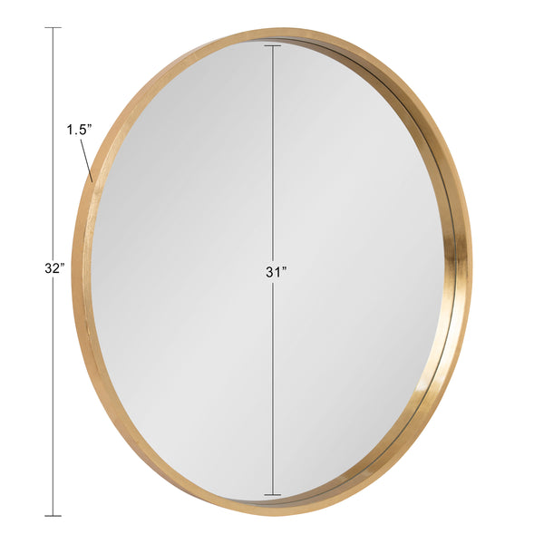 Kate & Laurel Travis Round Wood Accent Wall Mirror
