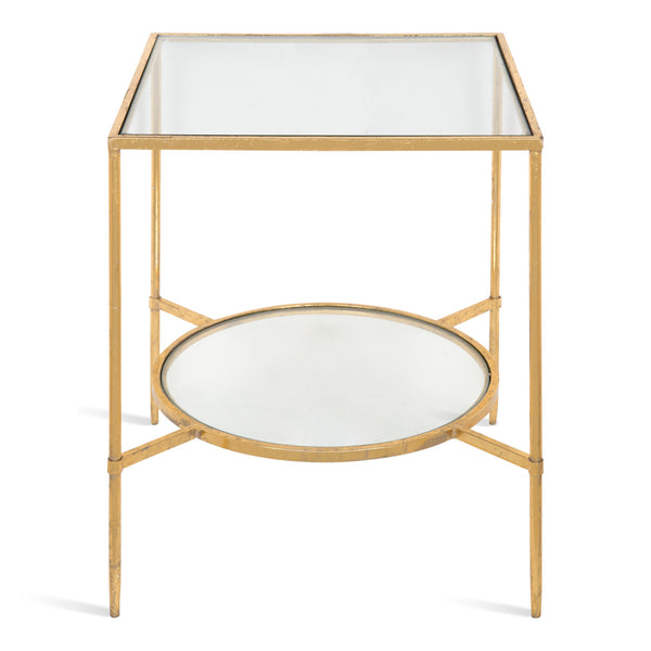 Kate & Laurel Tulare Metal And Glass Side Table