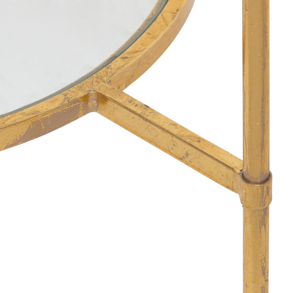 Kate & Laurel Tulare Metal And Glass Side Table