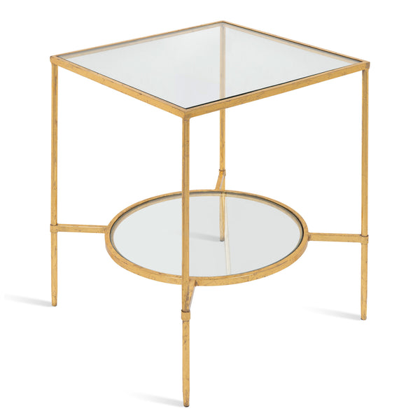 kate & laurel Tulare Metal and Glass Side Table