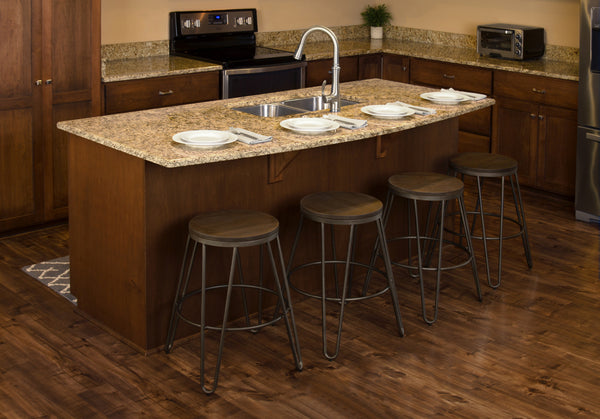 Kate & Laurel Tully Wood And Metal Bar Stools 4 Pack