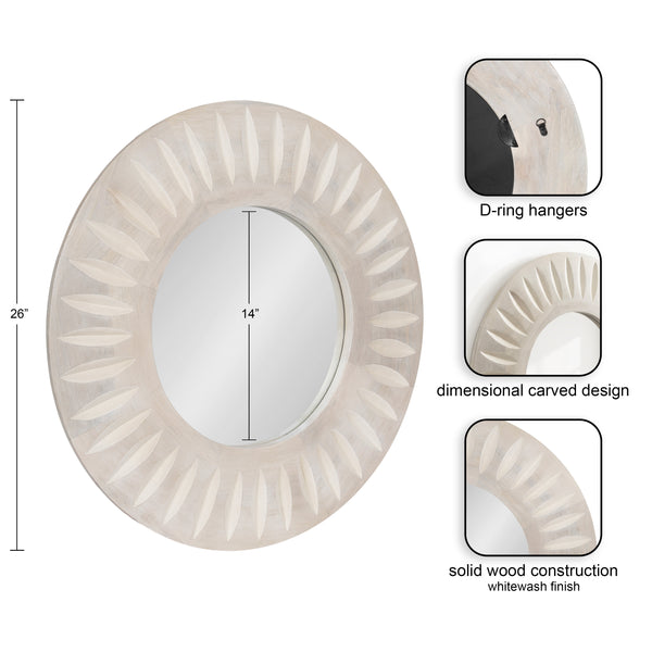 Kate & Laurel Usra Carved Wood Mirror