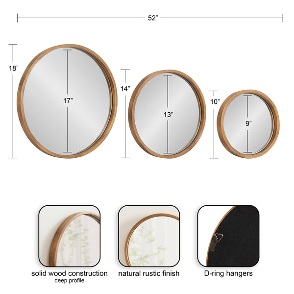 Kate & Laurel Valenti Round Wall Mirror Set