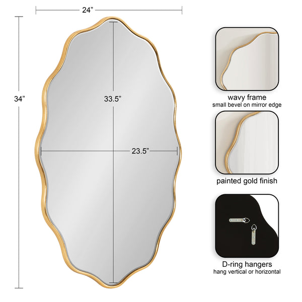 Kate & Laurel Viona Oval Scalloped Mirror