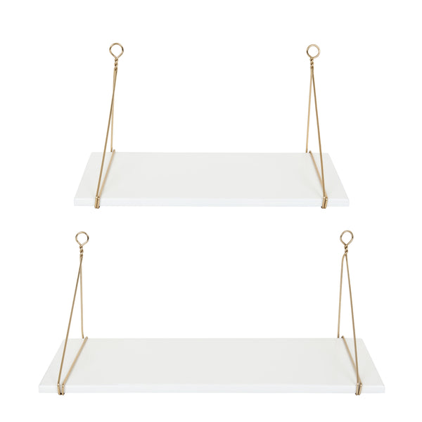 Kate & Laurel Vista Wood And Metal Wall Shelves