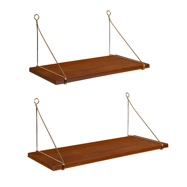kate & laurel Vista Wood and Metal Wall Shelves