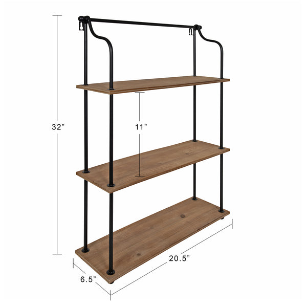 Kate & Laurel Walters Wood And Metal 3-Tier Shelving