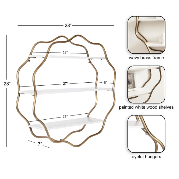 Kate & Laurel Wavella Tiered Wall Shelf
