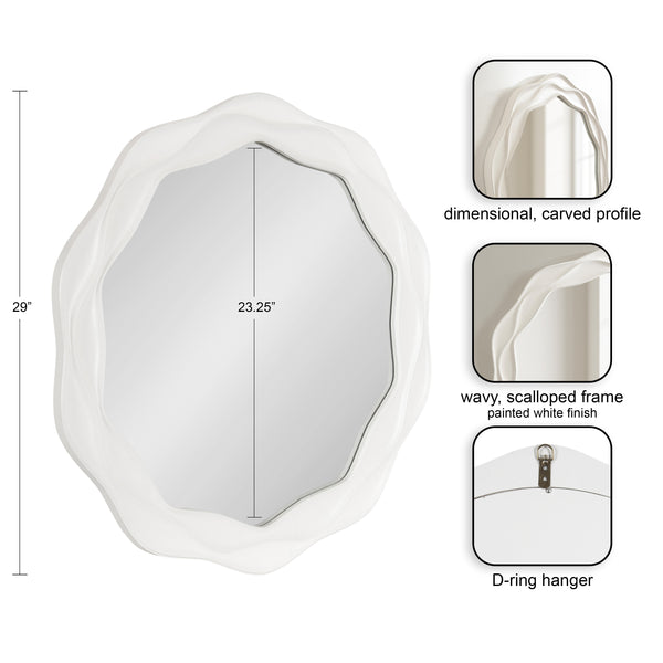 Kate & Laurel Wavern Round Wavy Mirror