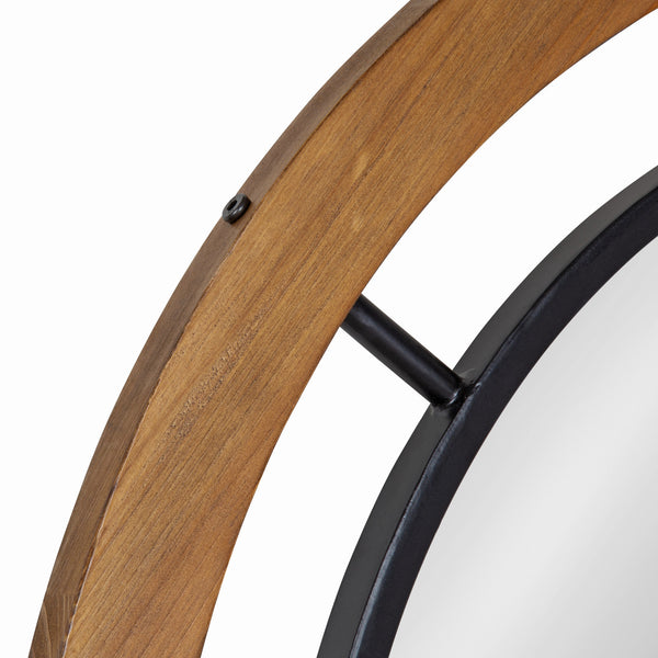 Kate & Laurel Whalen Round Wood Wall Mirror