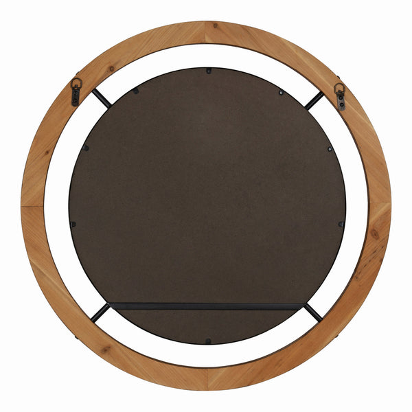 Kate & Laurel Whalen Round Wood Wall Mirror