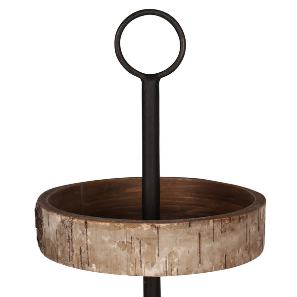 Kate & Laurel White Birch Wood Rustic 3 Tiered Tray