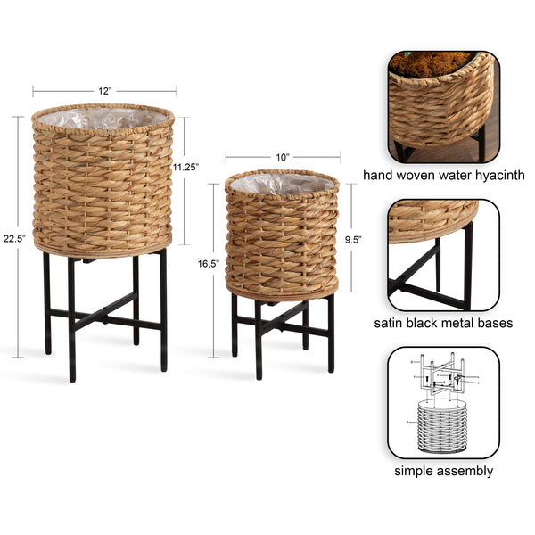 Kate & Laurel Wikstrom Woven Planter Set