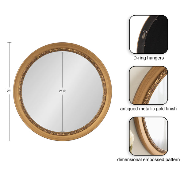 Kate & Laurel Wildomar Round Wall Mirror