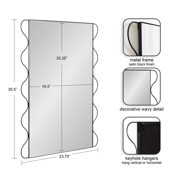 Kate & Laurel Wriggle Wavy Wall Mirror Metal