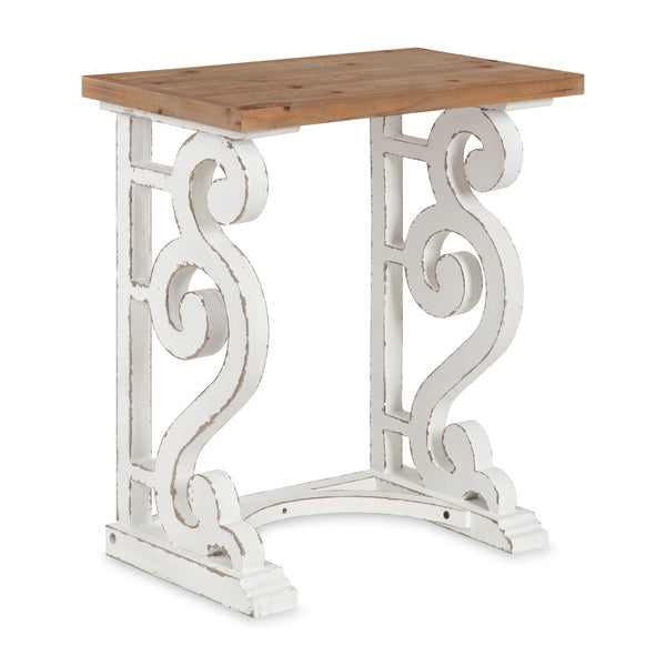 Kate & Laurel Wyldwood Carved Wood Side Table