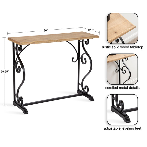 Kate & Laurel Wyldwood Metal And Wood Console Table