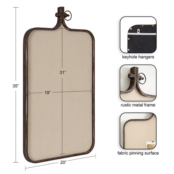 Kate & Laurel Yitro Metal Framed Fabric Pinboard