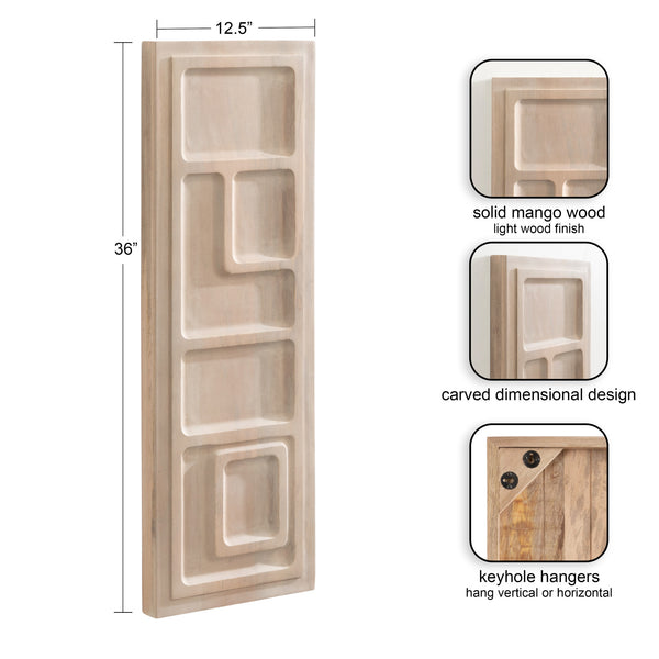 Kate & Laurel Yuvan Wood Carved Art Plaque