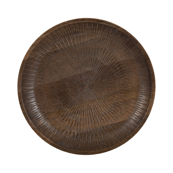 Kate & Laurel Zandros Round Carved Tray
