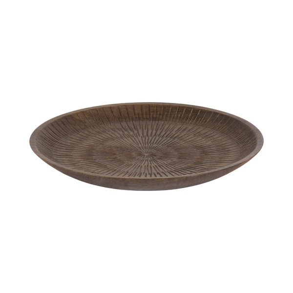 kate & laurel Zandros Round Carved Tray