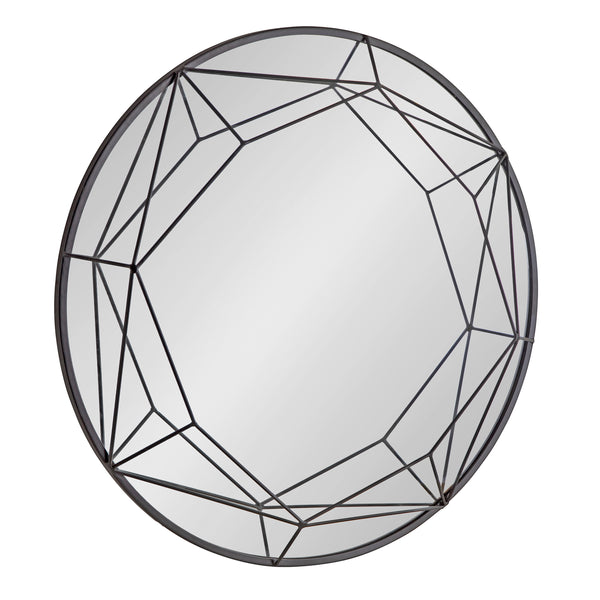 kate & laurel Keyleigh Round Metal Framed Wall Mirror