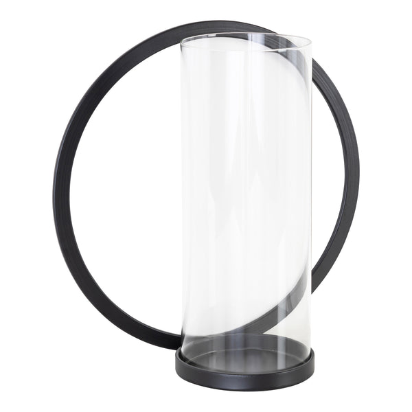 kate & laurel Khauli Round Metal Wall Sconce Black 12" Diameter