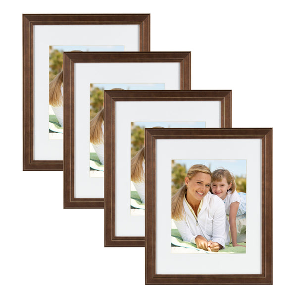 kate & laurel Kieva 11x14 matted to 8x10 Wood Picture Frame Set of 4