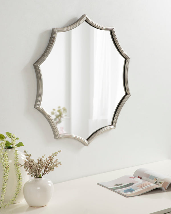 Kate & Laurel Lalina Scalloped Round Framed Accent Mirror
