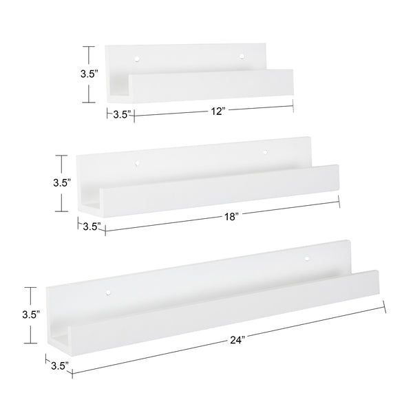 Kate & Laurel Levie Wooden Picture Ledge Wall Shelf Set