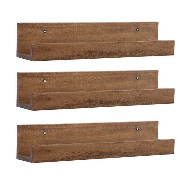 kate & laurel Levie Wooden Picture Ledge Wall Shelf Set