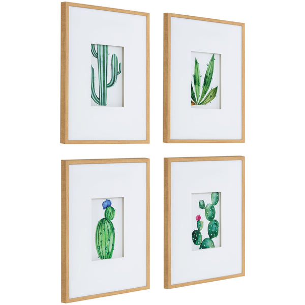 Kate & Laurel Liev Succulent Framed Print Art Set By Maja Mitrovic