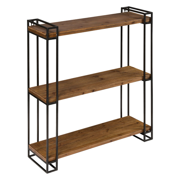 kate & laurel Lintz Wood and Metal Floating Wall Shelves