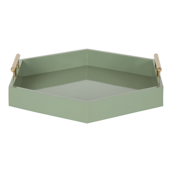 Kate & Laurel Lipton Hexagon Decorative Tray With Metal Handles