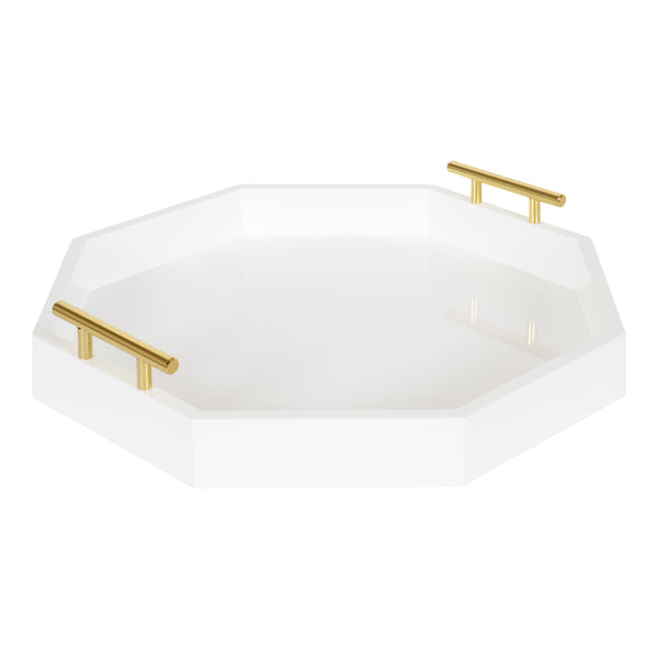 Kate & Laurel Lipton Octagon Decorative Tray With Metal Handles